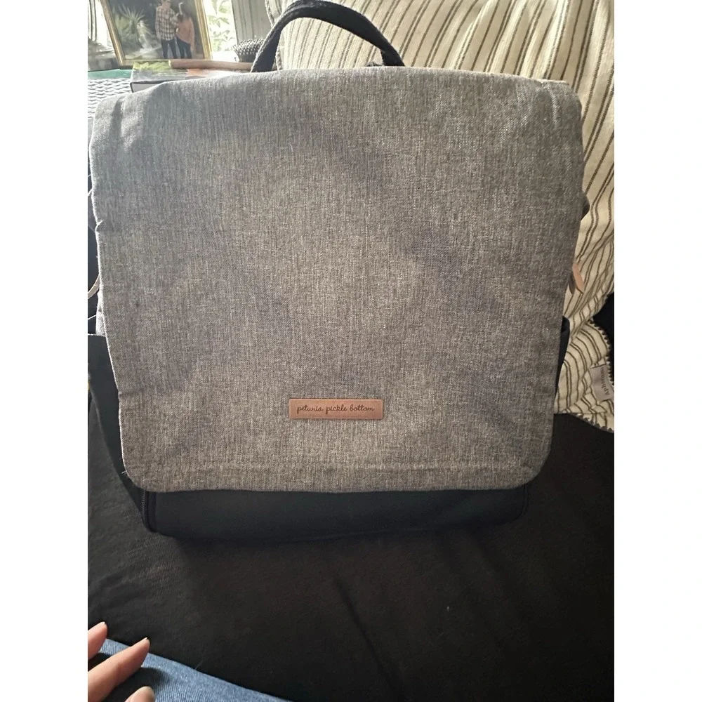 Petunia Pickle Bottom Boxy Backpack Diaper Bag Gray And Black